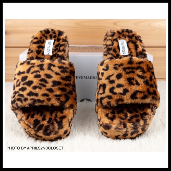 STEVE MADDEN FURRY SLIDES PLATFORM SANDALS A2C - Picture 5 of 16